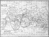 Map of the World Showing Sailing Routes and Telegraph Cables, C1893-George Philip & Son-Framed Giclee Print