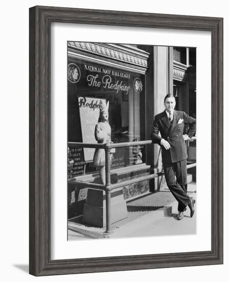 George Preston Marshall, Owner of Washington Redskins at the Clubs Offices in 1940-null-Framed Photo