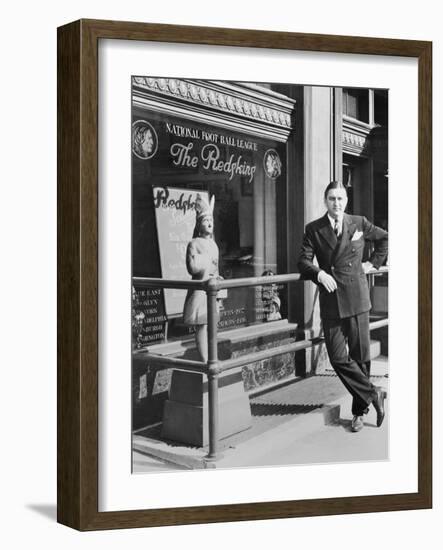 George Preston Marshall, Owner of Washington Redskins at the Clubs Offices in 1940-null-Framed Photo
