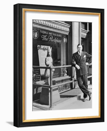 George Preston Marshall, Owner of Washington Redskins at the Clubs Offices in 1940-null-Framed Photo