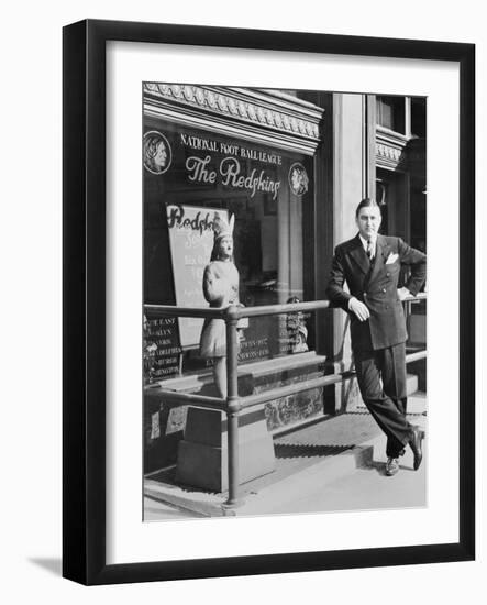 George Preston Marshall, Owner of Washington Redskins at the Clubs Offices in 1940-null-Framed Premium Photographic Print