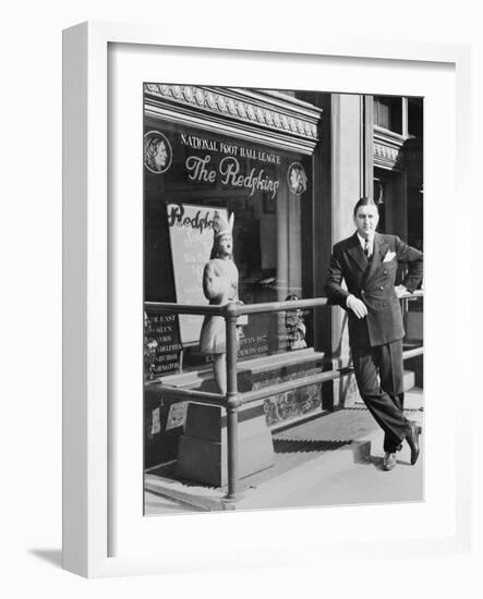 George Preston Marshall, Owner of Washington Redskins at the Clubs Offices in 1940-null-Framed Premium Photographic Print