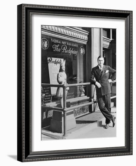 George Preston Marshall, Owner of Washington Redskins at the Clubs Offices in 1940-null-Framed Premium Photographic Print