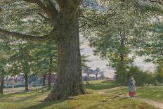 A Girl by a Beech Tree in a Landscape-George Price Boyce-Giclee Print