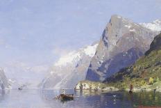Beautiful Day on the Norwegian Fjord-George Rasmussen-Mounted Giclee Print