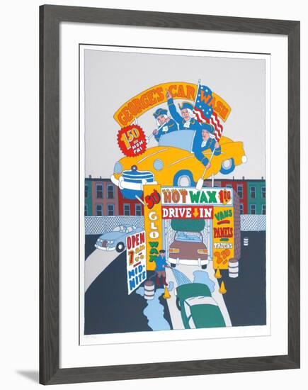 George's Car Wash-Seymour Chwast-Framed Limited Edition