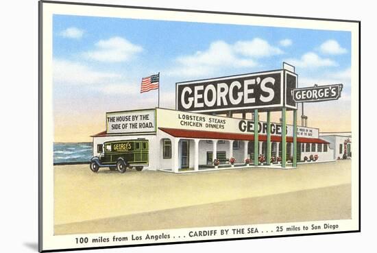 George's Gas Station, Cardiff by the Sea, California-null-Mounted Art Print