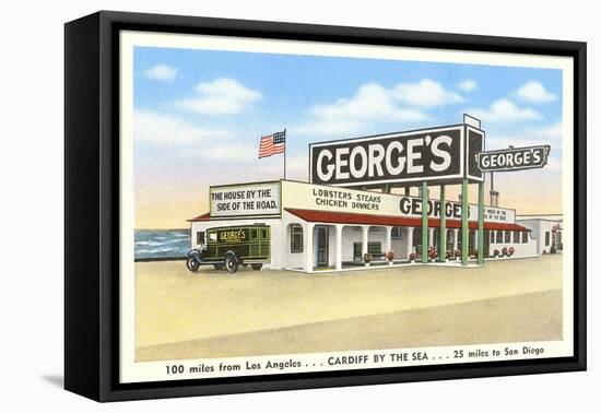 George's Gas Station, Cardiff by the Sea, California-null-Framed Stretched Canvas