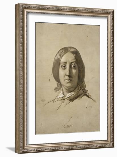 George Sand (1804-1876), écrivain - esquisse-Thomas Couture-Framed Giclee Print