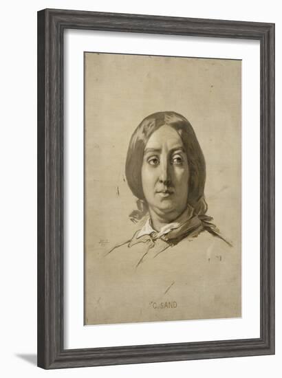 George Sand (1804-1876), écrivain - esquisse-Thomas Couture-Framed Giclee Print