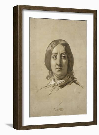 George Sand (1804-1876), écrivain - esquisse-Thomas Couture-Framed Giclee Print