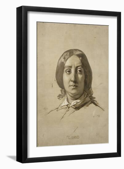 George Sand (1804-1876), écrivain - esquisse-Thomas Couture-Framed Giclee Print