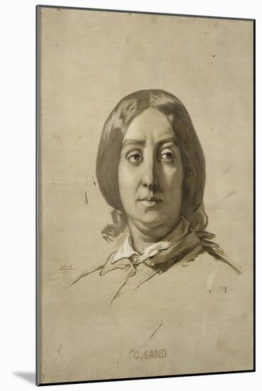 George Sand (1804-1876), écrivain - esquisse-Thomas Couture-Mounted Giclee Print