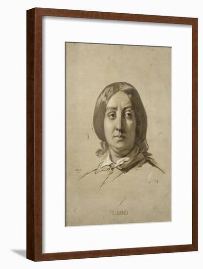 George Sand (1804-1876), écrivain - esquisse-Thomas Couture-Framed Giclee Print