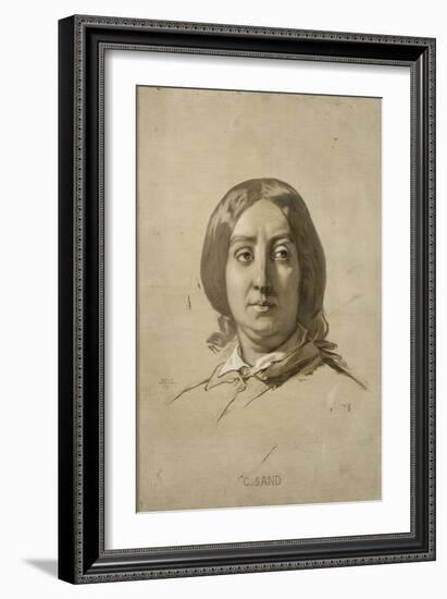 George Sand (1804-1876), écrivain - esquisse-Thomas Couture-Framed Giclee Print