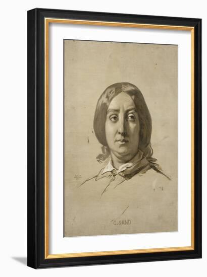 George Sand (1804-1876), écrivain - esquisse-Thomas Couture-Framed Giclee Print