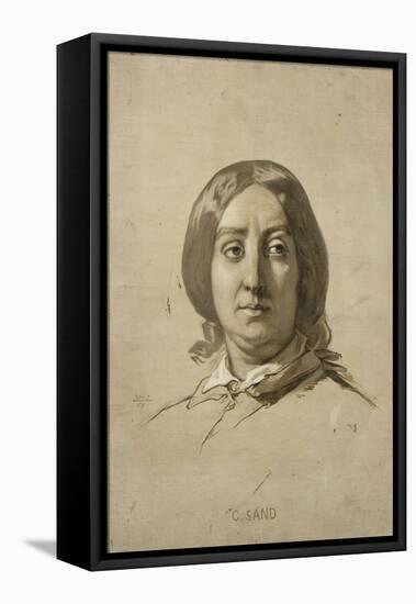 George Sand (1804-1876), écrivain - esquisse-Thomas Couture-Framed Premier Image Canvas