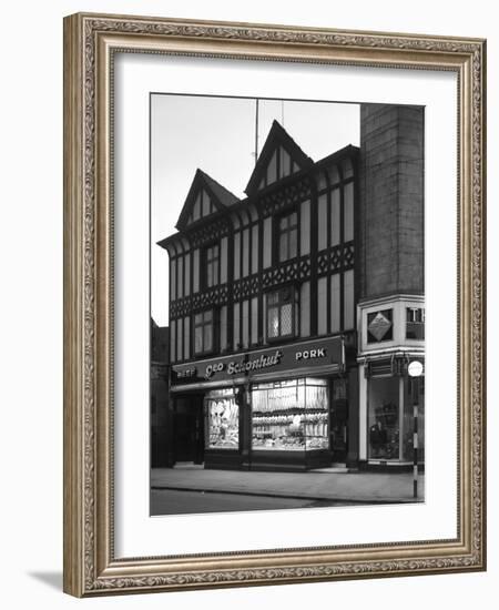 George Schonhuts Butchers Shop in Rotherham, South Yorkshire, 1955-Michael Walters-Framed Photographic Print