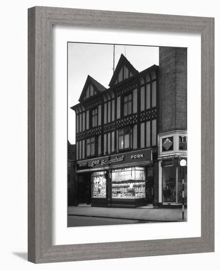 George Schonhuts Butchers Shop in Rotherham, South Yorkshire, 1955-Michael Walters-Framed Photographic Print