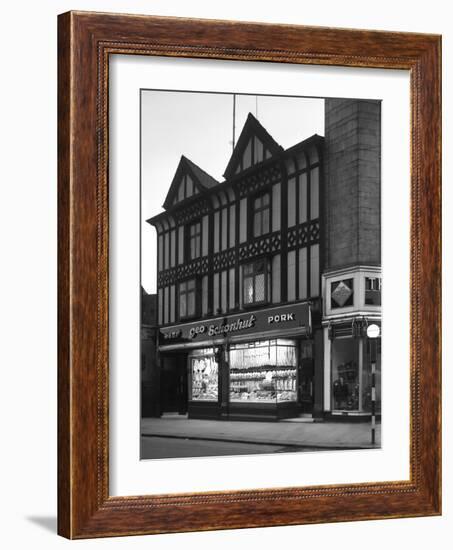 George Schonhuts Butchers Shop in Rotherham, South Yorkshire, 1955-Michael Walters-Framed Photographic Print