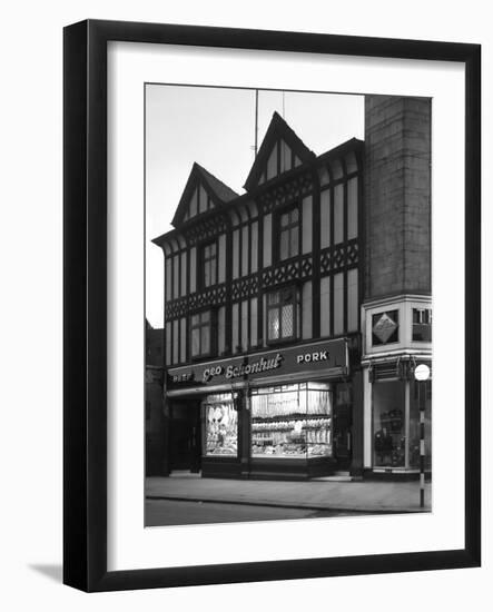 George Schonhuts Butchers Shop in Rotherham, South Yorkshire, 1955-Michael Walters-Framed Photographic Print