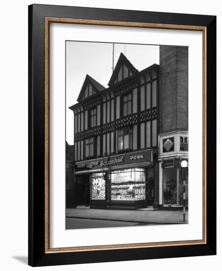 George Schonhuts Butchers Shop in Rotherham, South Yorkshire, 1955-Michael Walters-Framed Photographic Print