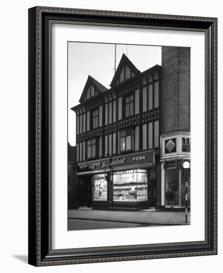 George Schonhuts Butchers Shop in Rotherham, South Yorkshire, 1955-Michael Walters-Framed Photographic Print