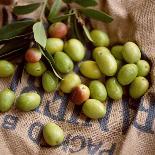 Green Olives on Burlap-George Seper-Photographic Print