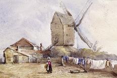 View of Mill with a Windmill on Blackheath, Greenwich, London, 1833-George Shepheard-Giclee Print