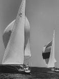 View of Sailboats Intrepid and Columbia During the America's Cup Trials-George Silk-Photographic Print