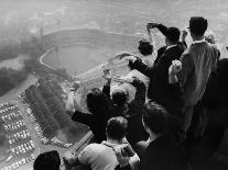 University of Pittsburgh Students Cheering Wildly from Atop Cathedral of Learning, School's Campus-George Silk-Photographic Print