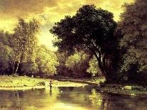 Fisherman in a Stream, 1857-George Snr. Inness-Framed Giclee Print