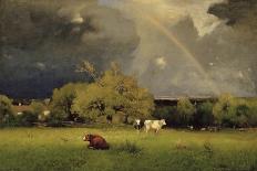 Farm Landscape, Cattle in Pasture, Sunset, Nantucket, C.1883-George Snr. Inness-Giclee Print