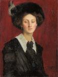Hilda in a Black Hat, 1909 (Oil on Canvas)-George Spencer Watson-Giclee Print