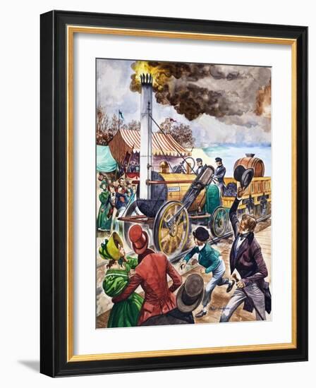 George Stephenson and the Rocket-Peter Jackson-Framed Giclee Print