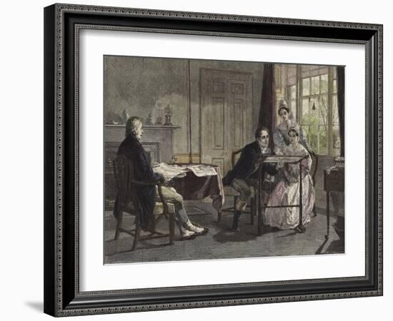 George Stephenson at Darlington in 1823-Alfred Rankley-Framed Giclee Print