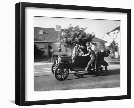 George Sutton and His Family Riding on a 1921 Model T Ford-Ralph Crane-Framed Photographic Print