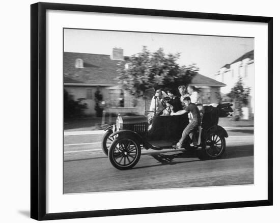 George Sutton and His Family Riding on a 1921 Model T Ford-Ralph Crane-Framed Photographic Print