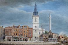View of St. Michael Church, Crooked Lane, London, Designed by Christopher Wren, During…-George The Elder Scharf-Giclee Print