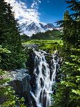 USA, Washington State, Mount Rainier National Park, Mount Rainier, waterfall-George Theodore-Photographic Print