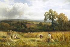Harvesting near Barrow, Derby-George Turner-Framed Giclee Print