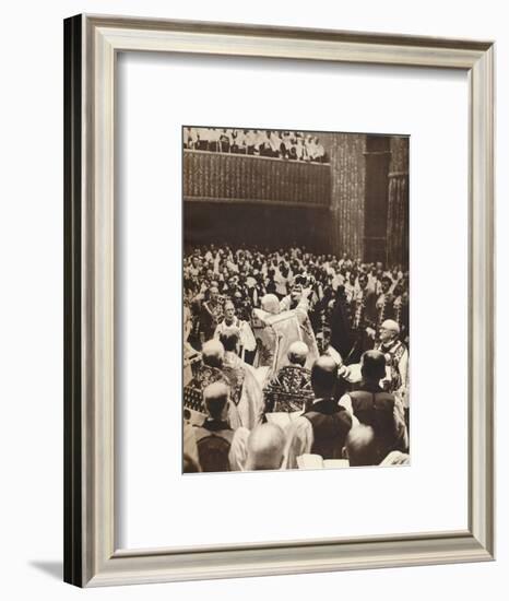 George Vi Is Crowned with St. Edwards Crown on the Day of His Coronation, 1937-null-Framed Photographic Print