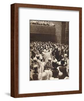 George Vi Is Crowned with St. Edwards Crown on the Day of His Coronation, 1937-null-Framed Photographic Print