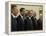 George W. Bush with Barack Obama and Former Presidents Bush, Clinton and Carter in Oval Office-null-Framed Premier Image Canvas