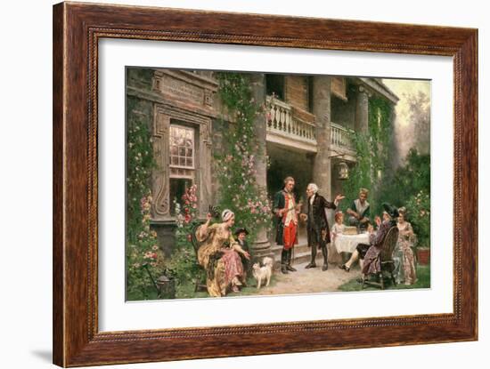 George Washington (1732-99) at Bartram's Garden, 1774-Jean Leon Gerome Ferris-Framed Giclee Print