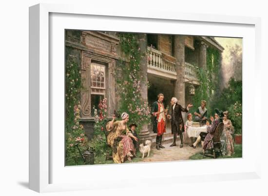 George Washington (1732-99) at Bartram's Garden, 1774-Jean Leon Gerome Ferris-Framed Giclee Print