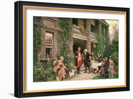 George Washington (1732-99) at Bartram's Garden, 1774-Jean Leon Gerome Ferris-Framed Giclee Print