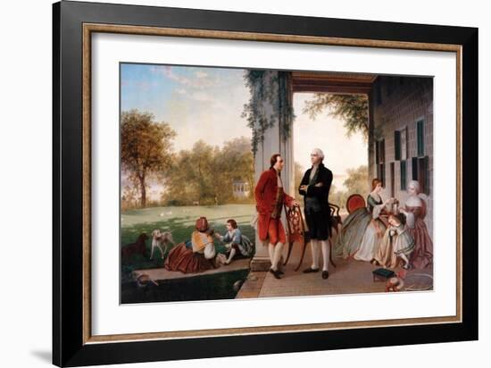 George Washington and Marquis de Lafayette at Mount Vernon.-Vernon Lewis Gallery-Framed Art Print