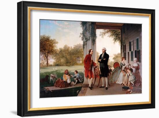 George Washington and Marquis de Lafayette at Mount Vernon.-Vernon Lewis Gallery-Framed Art Print