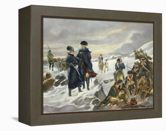 George Washington and Marquis Lafayette at Valley Forge after Alonzo Chappel-null-Framed Premier Image Canvas